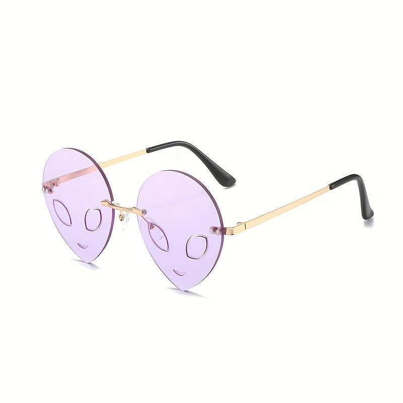 Men's Space Alien Metal Frame Glasses for Party and Travel