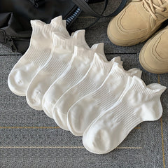 6 Pairs Solid Ankle Socks for Women, Comfy & Breathable Sports Stockings