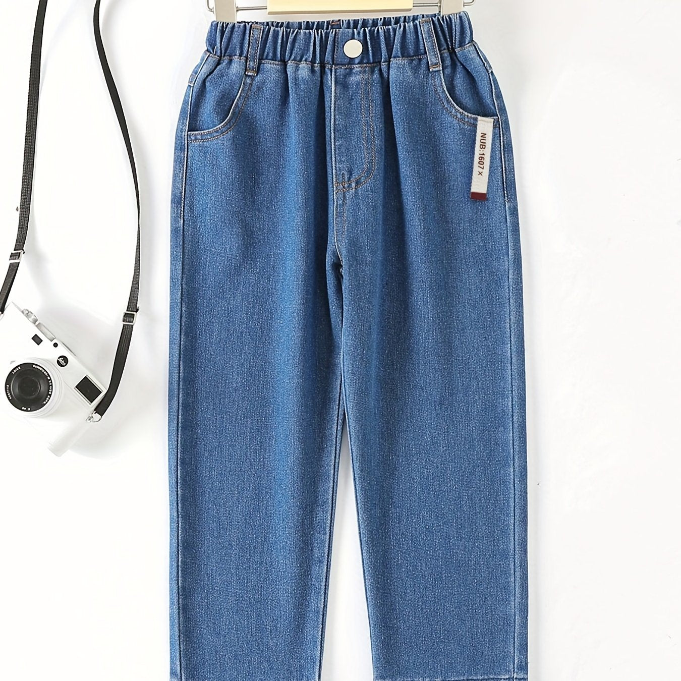 Girls' Wide Leg Denim Pants Casual Elastic Waist Kids Jeans