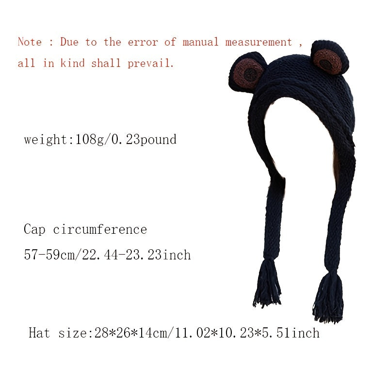 Winter Warm Hat Fleece Ear Hat With Tassel