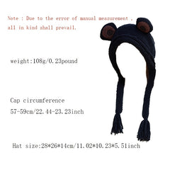 Winter Warm Hat Fleece Ear Hat With Tassel