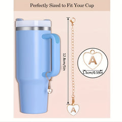 1pc ID Initial Letter Charm Bottle Handle Pendant Cup Accessories