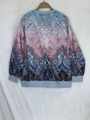 Allover Print Long Sleeve Crew Neck Sweatshirt