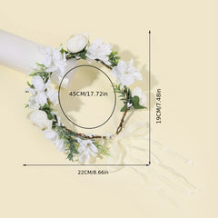 Boho Adjustable Flower Leaf Headband for Wedding Bridal Headdress