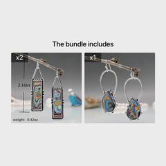 Boho Vintage Marble Pattern Stone Drop Earrings