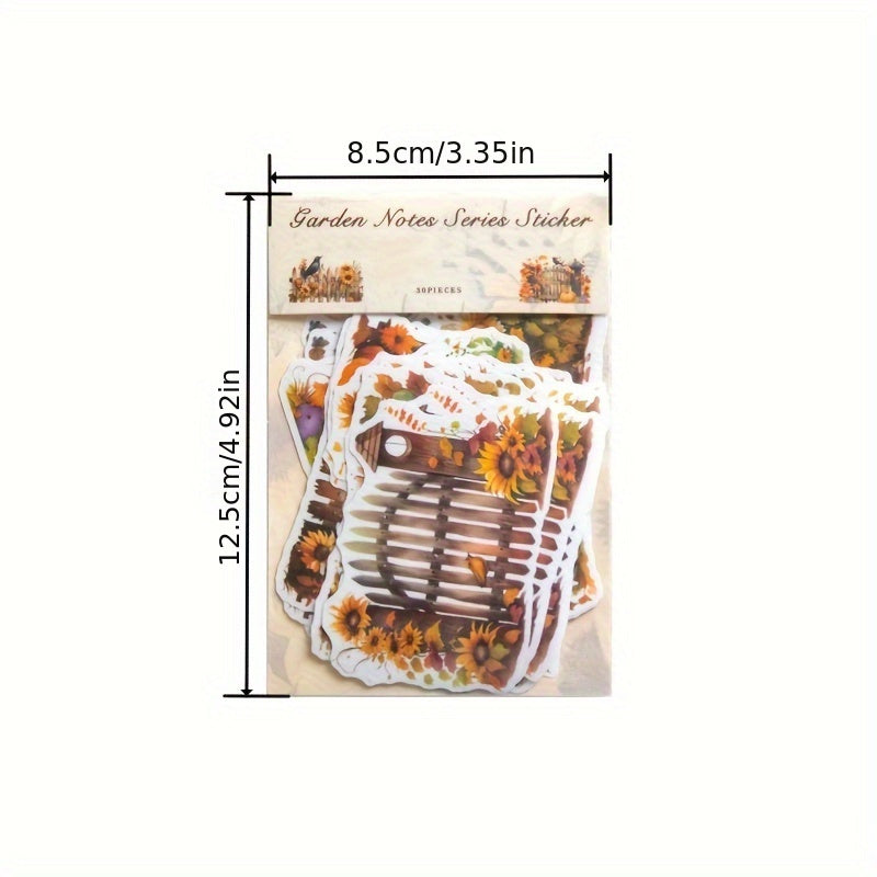 30pcs Washi Paper Sticker Pack Garden Small Note Series Plant Decorative Sticker