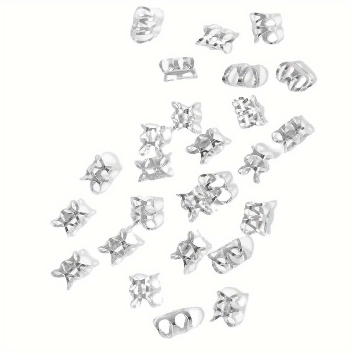 26pcs Hollowed Metal Hair Ring Braiding Hair Accessories For Curly Hair