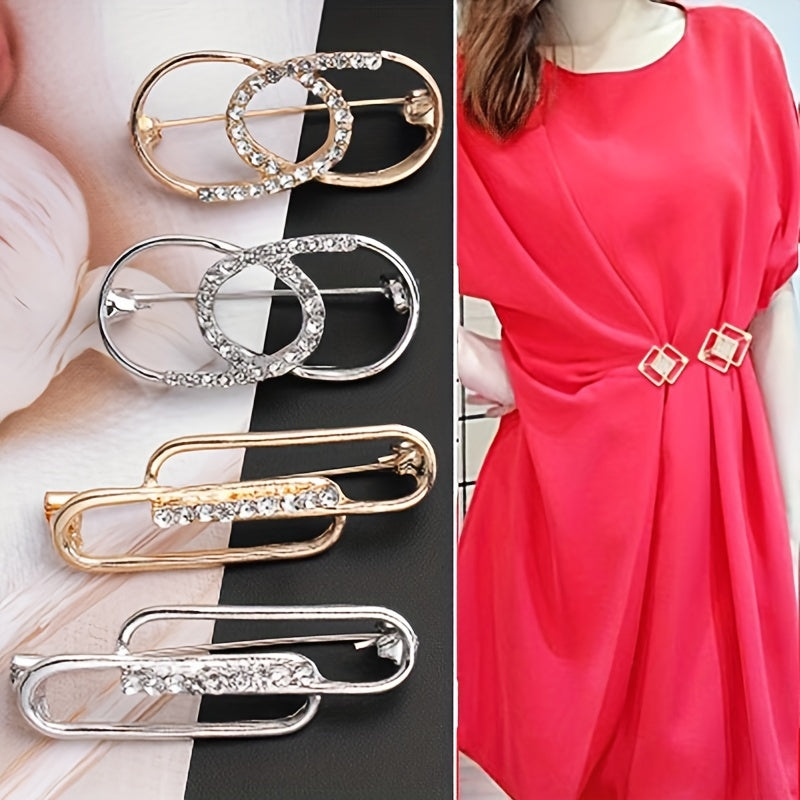 Geometric Brooch Waist Neckline Fixed Pin Temperament Suit Corsage