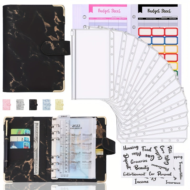 Faux Leather Money Saving Organizer A6 Notebook Budget Binder