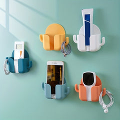 Wall Mounted Phone Charging Holder Storage Box with Side Hooks