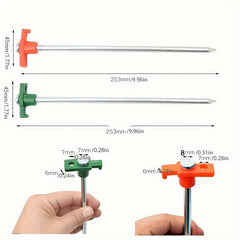 2pcs Tent Ground Nail Canopy Umbrella Fixed Steel Nails 9.84inch