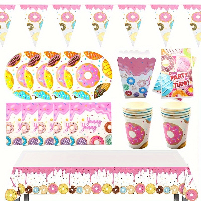 Donut Dessert Theme Party Tableware Set