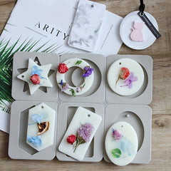 Flower Aromatherapy Gypsum Diffuser Stone Hanging Sign Silicone Mold