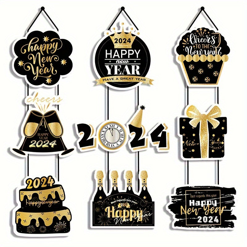 1pc Year Door Hanger Door Hanging Pendants Happy Year Party Decoration