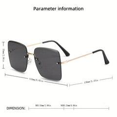Square Rimless Sunglasses UV400 Gradient Glasses