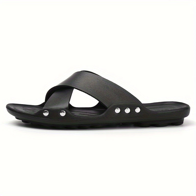 Men's Solid Breathable Slides Casual Slippers For Outdoor