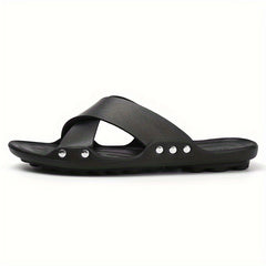 Men's Solid Breathable Slides Casual Slippers For Outdoor