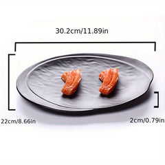 Melamine Frosted Oval Plate Sushi Plate Hot Pot Barbecue Plate Cold Dish Plate