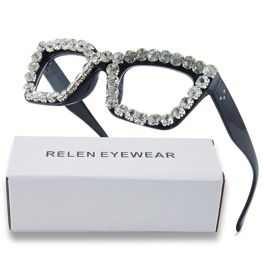 Rhinestone Cat Eye Light Blocking Glasses