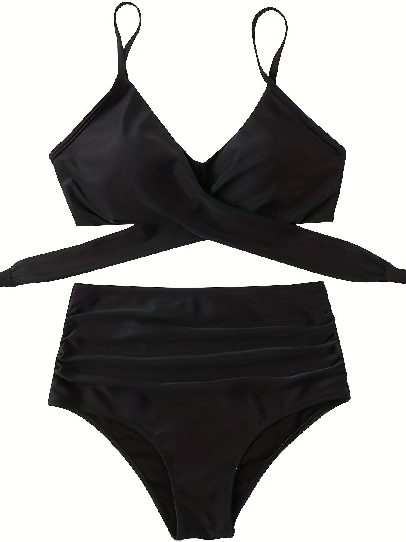  Solid Halter Bikini Set