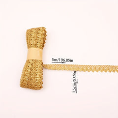 DIY Golden Thread Lace Wedding Clothing Accessories Single Side Lace