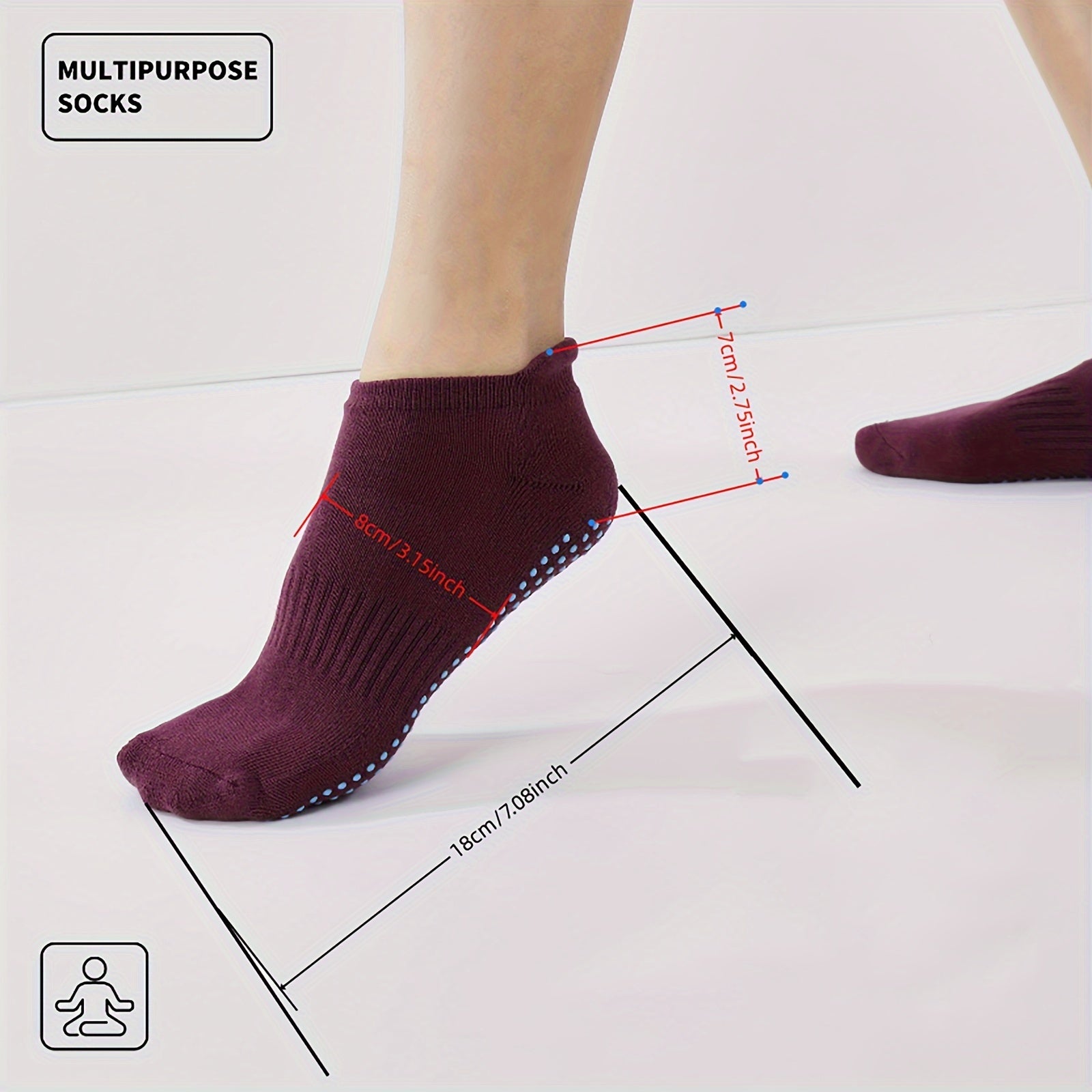 Non-slip Yoga Socks Grip Pilates Barre Ballet Low Cut Elastic Athletic Gripper