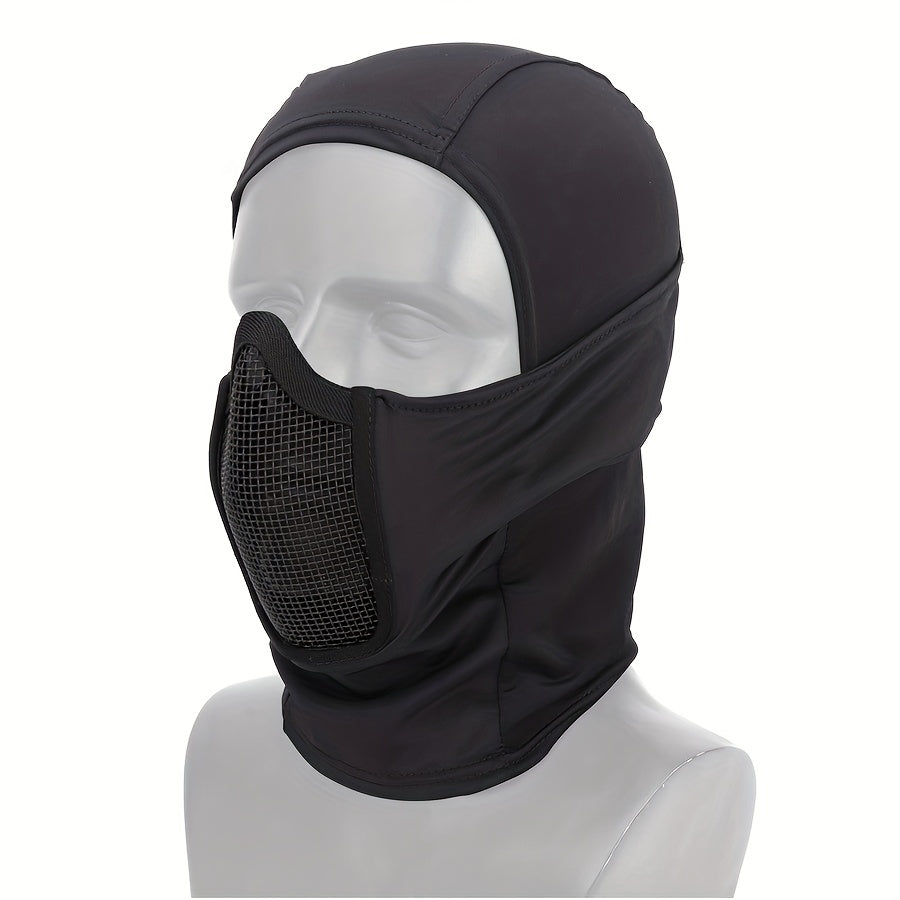 Tactical Full Face Balaclava Cap Metal Mesh Mask for Airsoft Paintball
