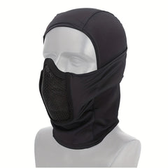 Tactical Full Face Balaclava Cap Metal Mesh Mask for Airsoft Paintball