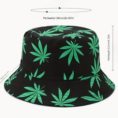 Maple Leaf Pattern Sunshade Bucket Hat for Men Women