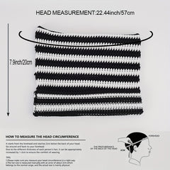 Y2K Striped Cat Ear Knit Hat Summer Ice Silk Beanie