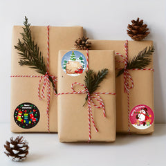 500pcs Christmas Theme Gift Tag Stickers Roll