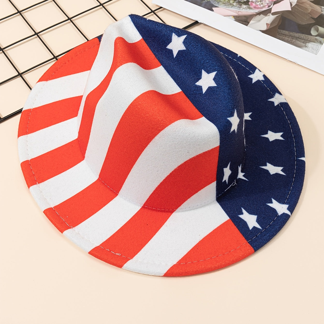 American Flag Trilby Hat Lightweight Sunshade Jazz Beach Hat