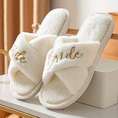 Women's Comfort Cross Strap Wedding Slippers