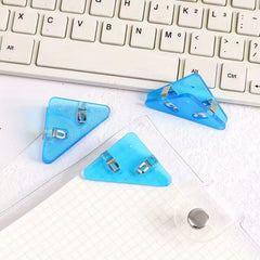 Acrylic Triangle Clip Set - Anti Roll Corner Clip for Office Documents