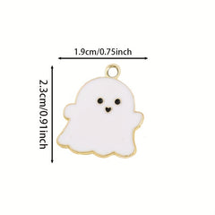 10pcs Cartoon Ghost Charms Alloy Drip Oil Pendant for DIY Jewelry