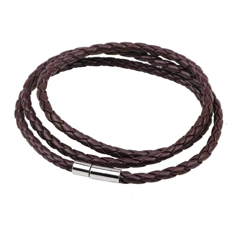Weiy Leather Braided Bracelet Wristband Vintage Cuff Friendship Couple Bracelet