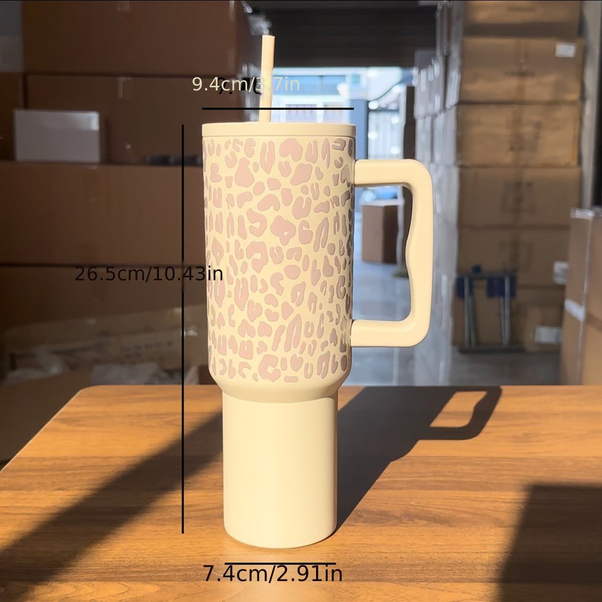 Leopard Print Insulated Coffee Cup 40oz Portable Water Bottle