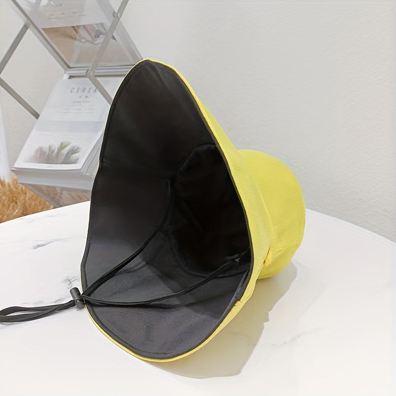 Reversible Solid Bucket Hat Casual Basin Hats Unisex Sunscreen Fisherman Cap
