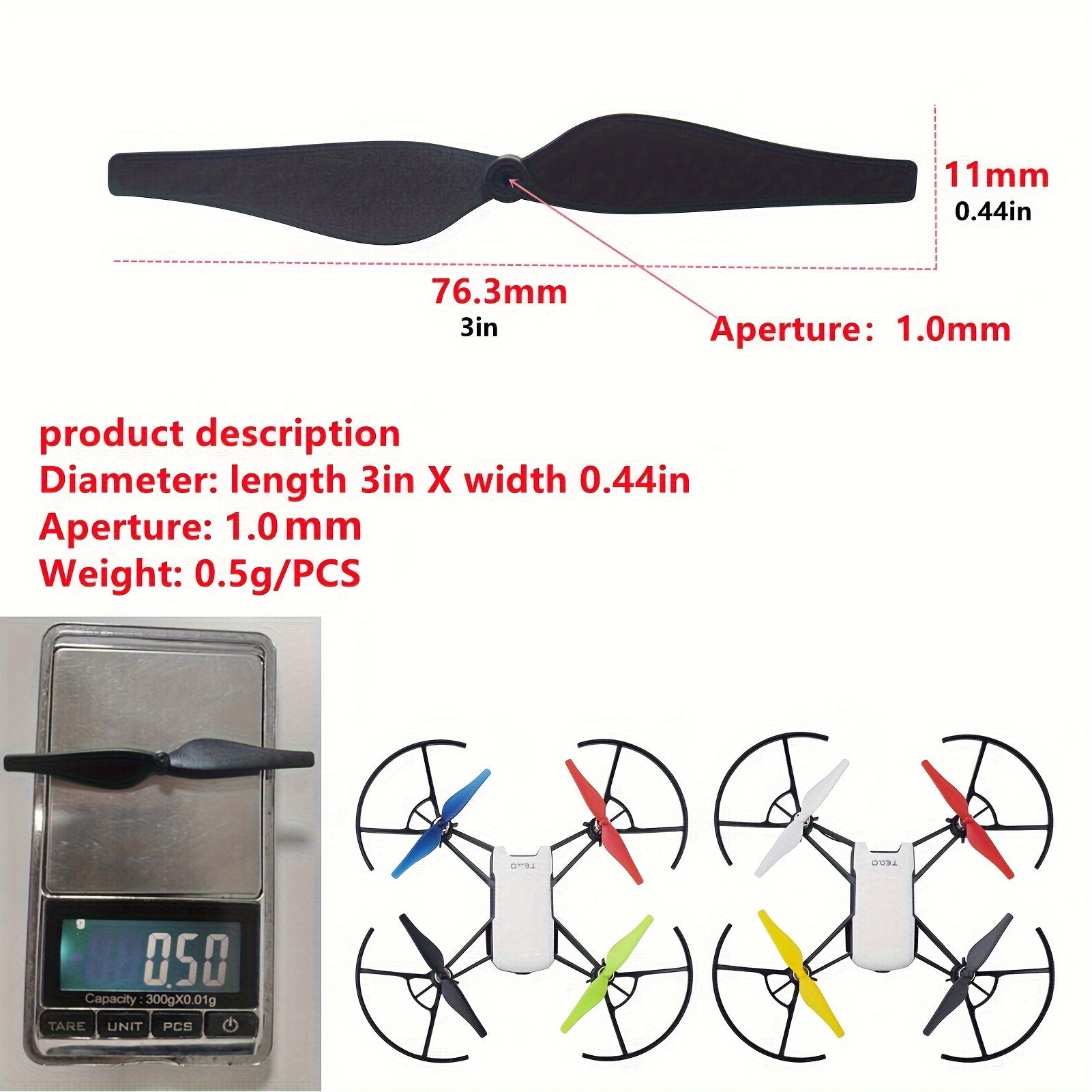20pcs Quadcopter Drone Propeller Spare Parts Yellow