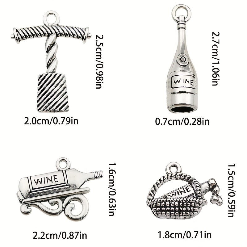 20pcs Wine Glass Barrel Bottle Charms for DIY Jewelry Making