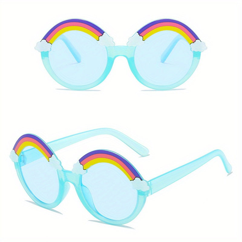 Rainbow Round Frame Sunglasses for Kids Party Outdoor Travel