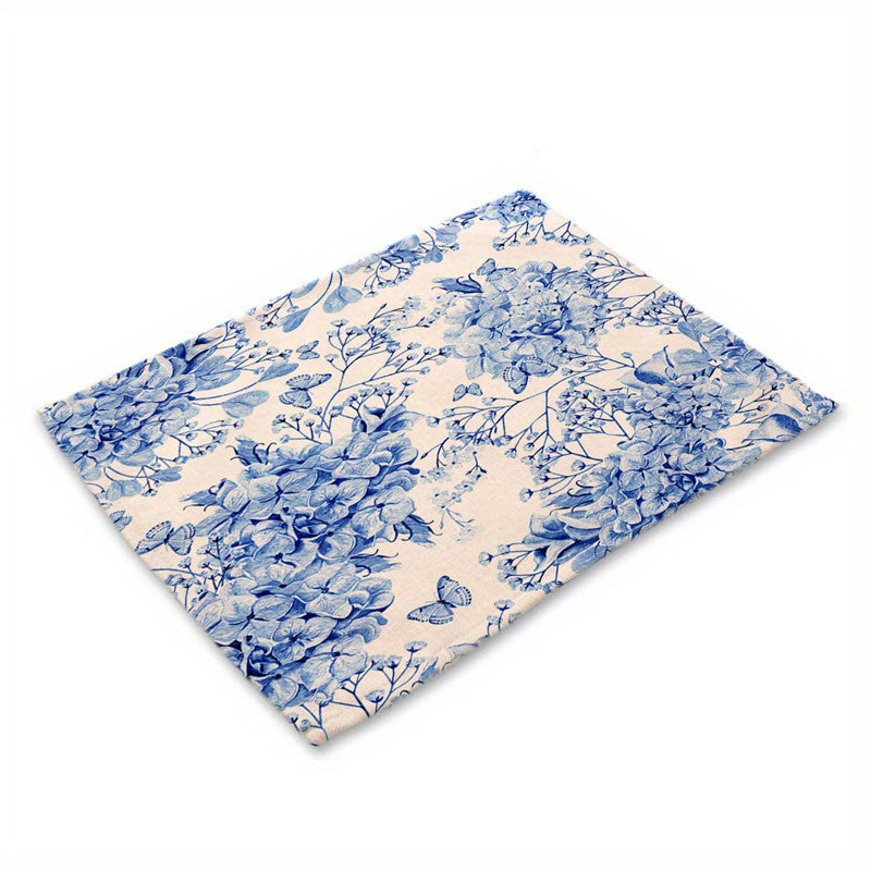 Flower Linen Placemat Vintage Spring Holiday Washable Table Mat