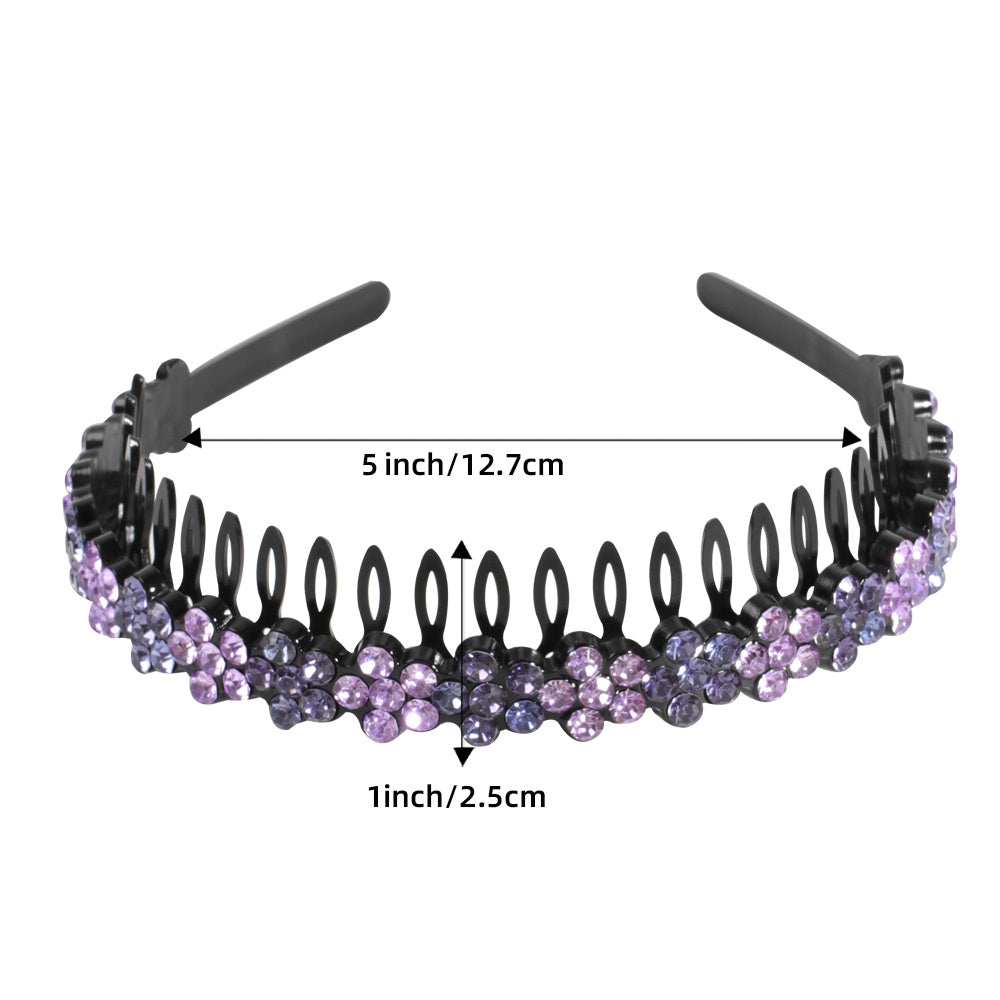 Wave Rhinestone Headband with Crystal Pearl Decoration