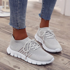 Women's Mesh Sneakers Lace Up Outdoor Shoes Lightweight Walking Shoes