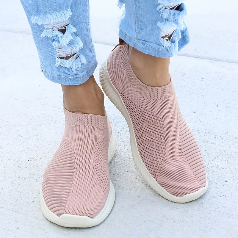 Women's Casual Knit Sneakers Lightweight Slip-On Shoes