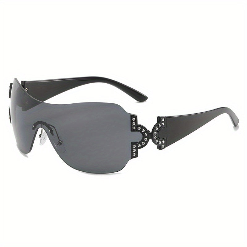 Y2K Wrap Around Sunglasses Mirrored UV400 Sun Shades