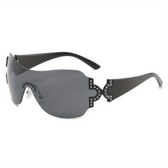 Y2K Wrap Around Sunglasses Mirrored UV400 Sun Shades