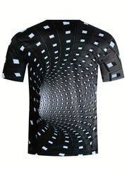 Men's 3D Geometry Graphic Tee for Summer