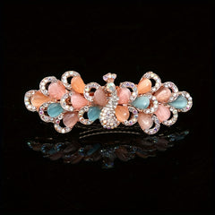 Opal Peacock Shaped Hair Clip for Women