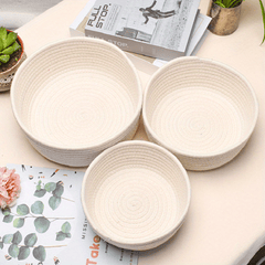 3pcs Cotton And Rope Woven Storage Basket